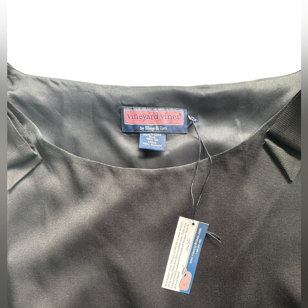Vineyard Vines 100% Silk Black Bow Strap Tank Top Size 14 NWT G12 - Picture 4 of 10